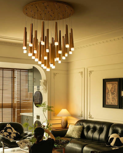 Sylielle Firewood Stick Wood Chandelier
