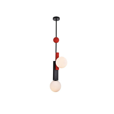 Veveny Pendant Lamp Double Globe Linear Bars Geometric