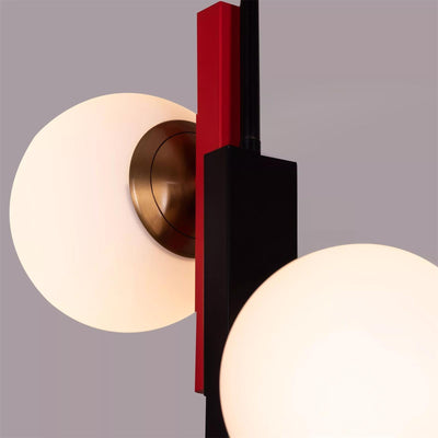 Veveny Pendant Lamp Double Globe Linear Bars Geometric
