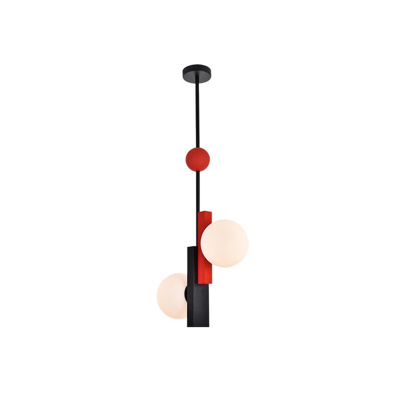Veveny Pendant Lamp Double Globe Linear Bars Geometric