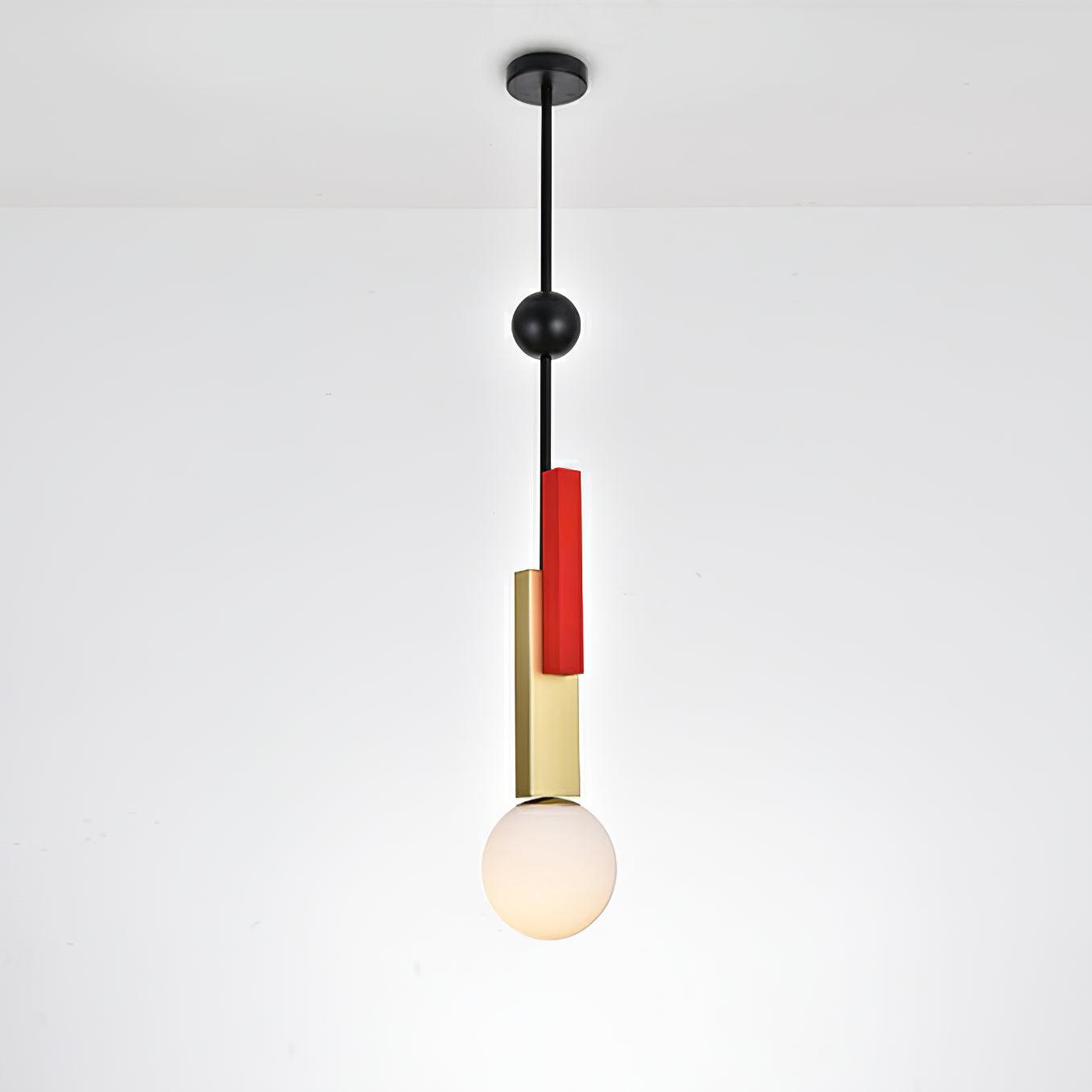 Veveny Pendant Lamp Double Globe Linear Bars Geometric
