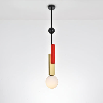 Veveny Pendant Lamp Double Globe Linear Bars Geometric