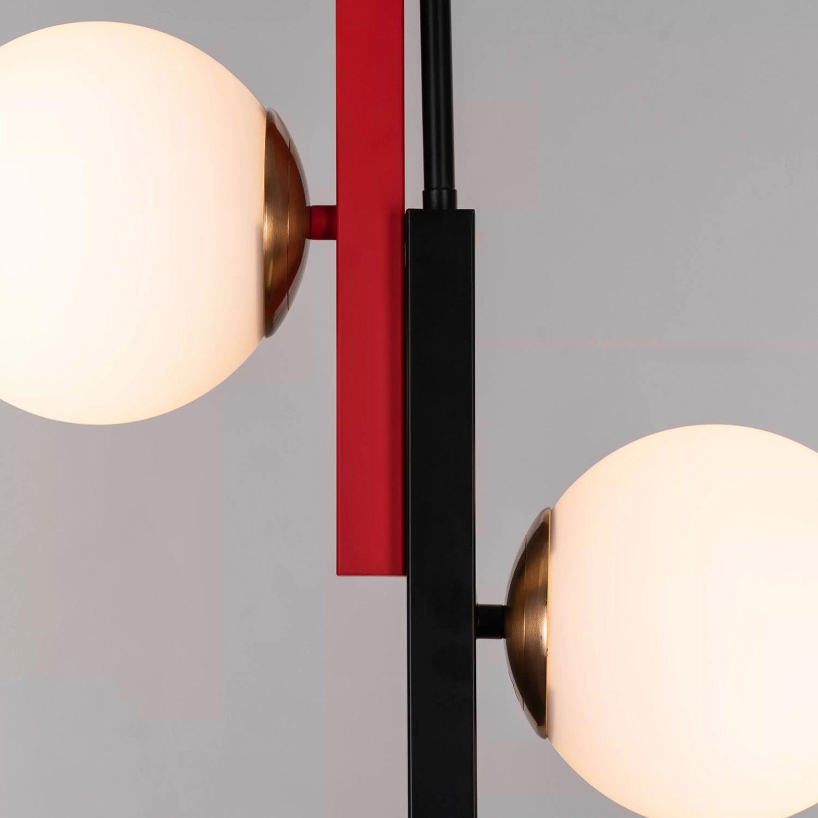 Veveny Pendant Lamp Double Globe Linear Bars Geometric