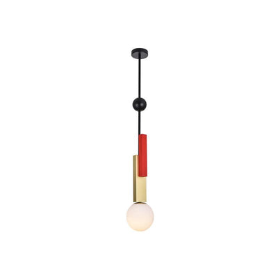 Veveny Pendant Lamp Double Globe Linear Bars Geometric