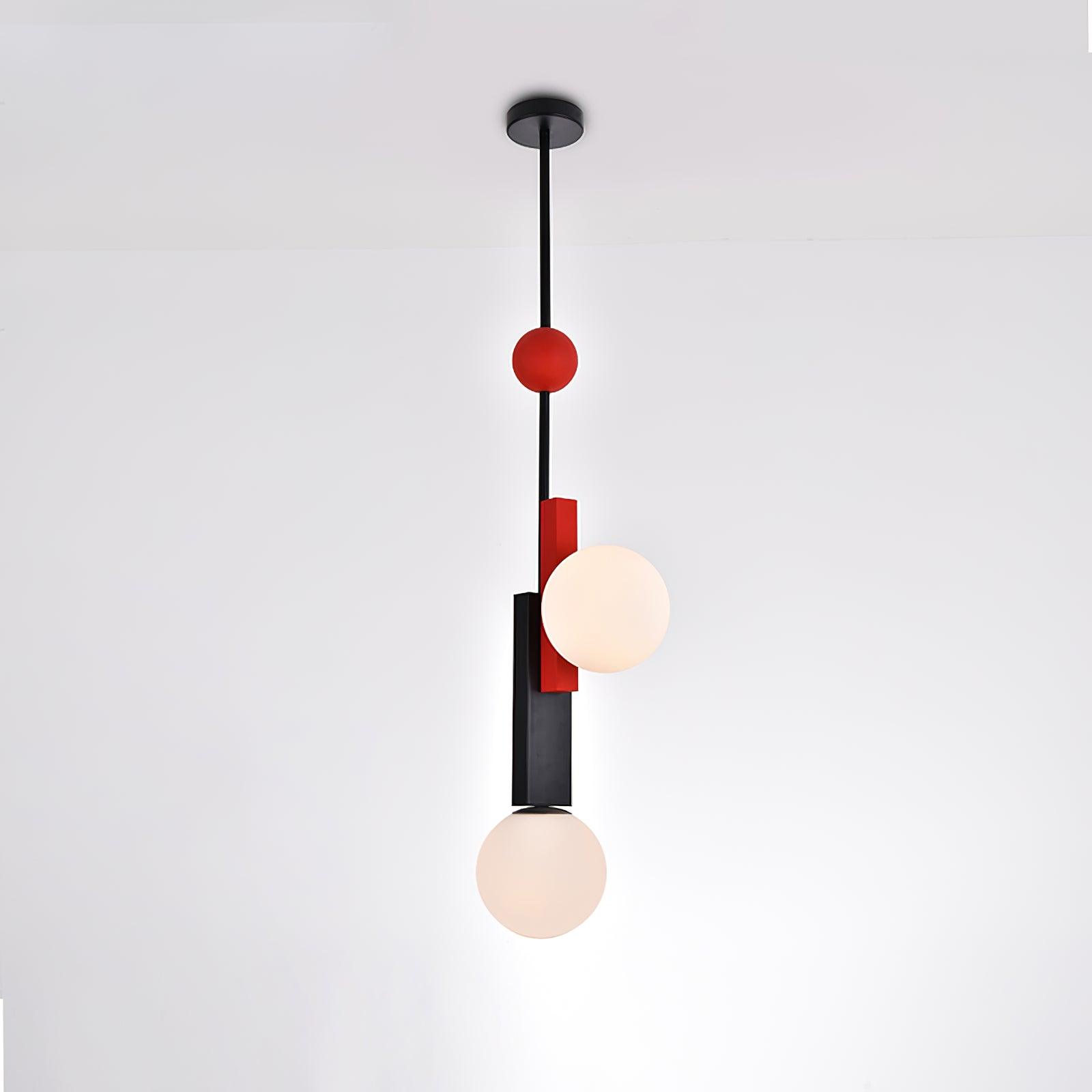 Veveny Pendant Lamp Double Globe Linear Bars Geometric