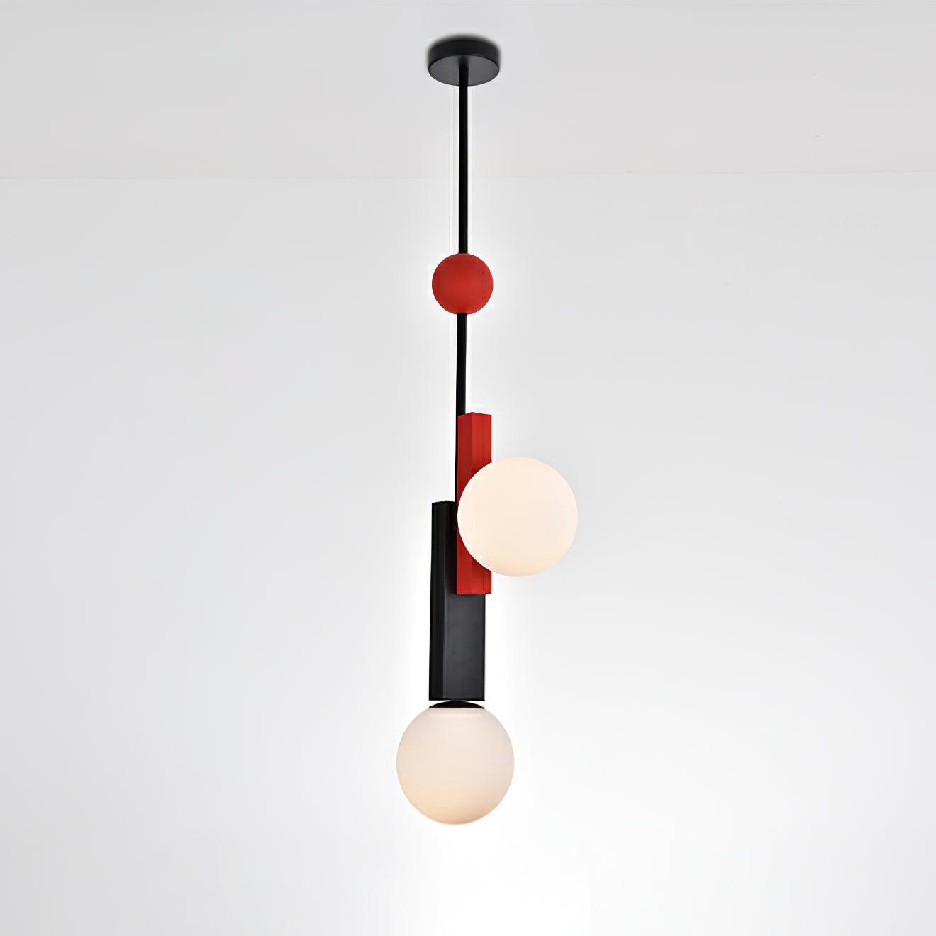 Veveny Pendant Lamp Double Globe Linear Bars Geometric