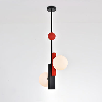Veveny Pendant Lamp Double Globe Linear Bars Geometric