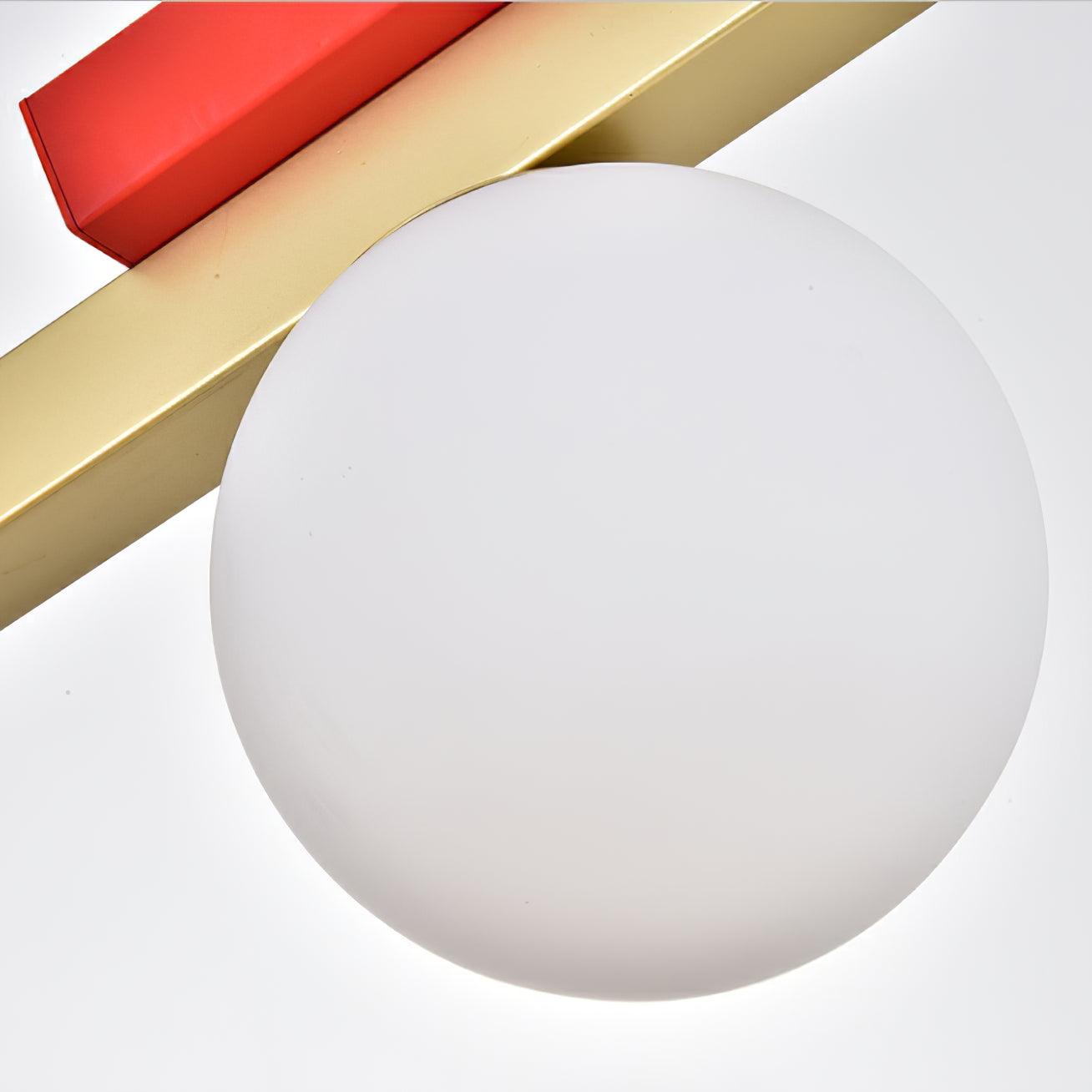 Veveny Pendant Lamp Double Globe Linear Bars Geometric
