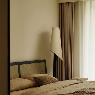 Curven Wood Marble Floor Lamp
