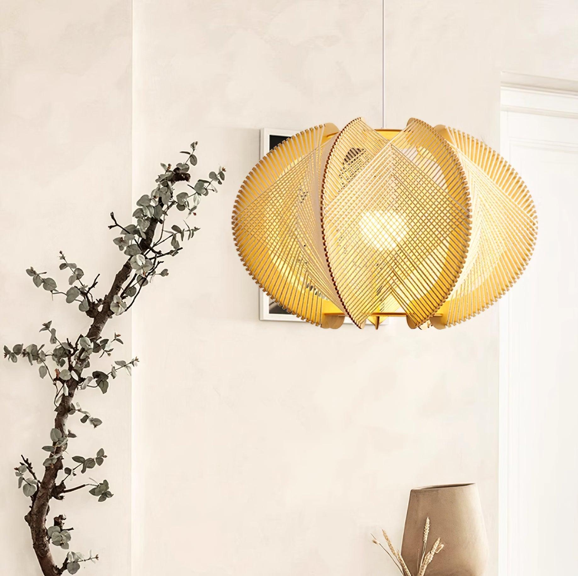 Atel Wood & Hemp Rope Pendant Light