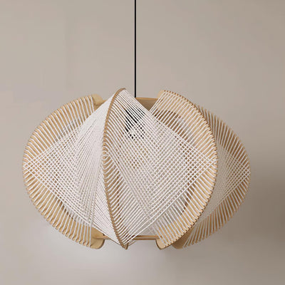 Atel Wood & Hemp Rope Pendant Light