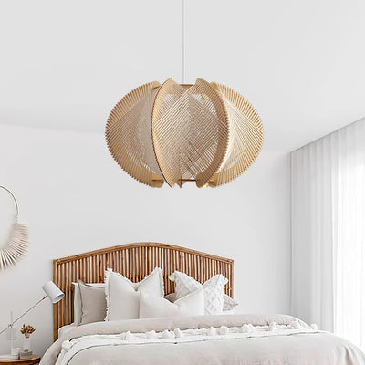 Atel Wood & Hemp Rope Pendant Light
