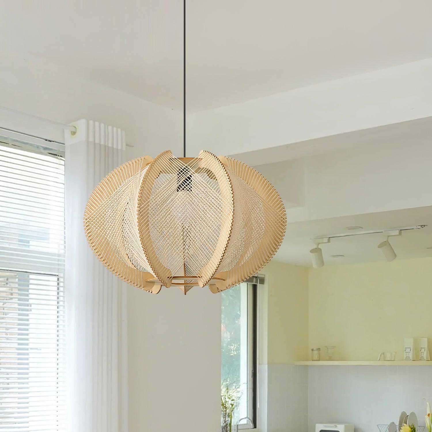 Atel Wood & Hemp Rope Pendant Light