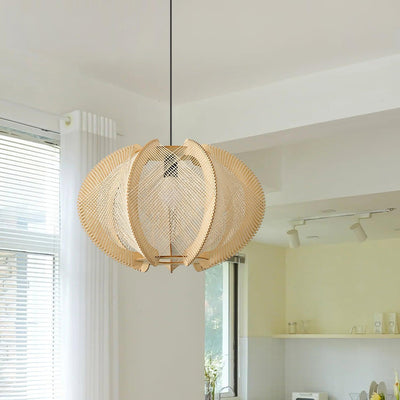 Atel Wood & Hemp Rope Pendant Light
