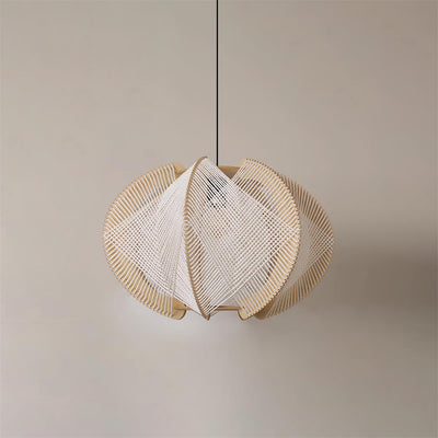 Atel Wood & Hemp Rope Pendant Light