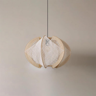 Atel Wood & Hemp Rope Pendant Light