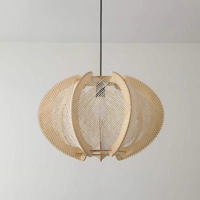Atel Wood & Hemp Rope Pendant Light