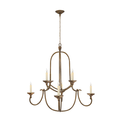Flemish Chandelier Curved Iron Elegance - Neutral Decor
