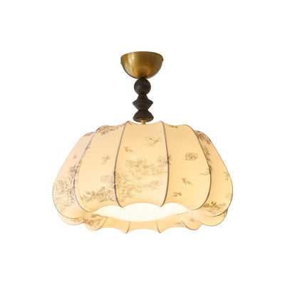 Fleurina Premium Nordic Art Wood Fabric Ceiling Lamp