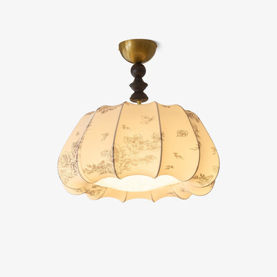 Fleurina Premium Nordic Art Wood Fabric Ceiling Lamp