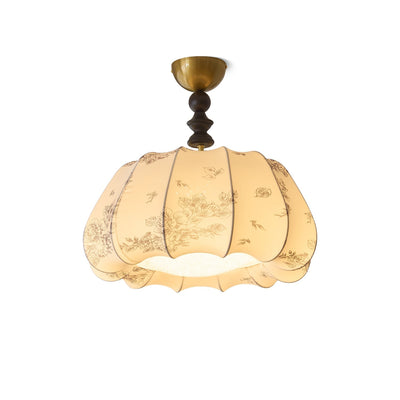 Fleurina Premium Nordic Art Wood Fabric Ceiling Lamp
