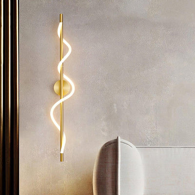 Fidora Sculptural Brass Silicone Wall Lamp