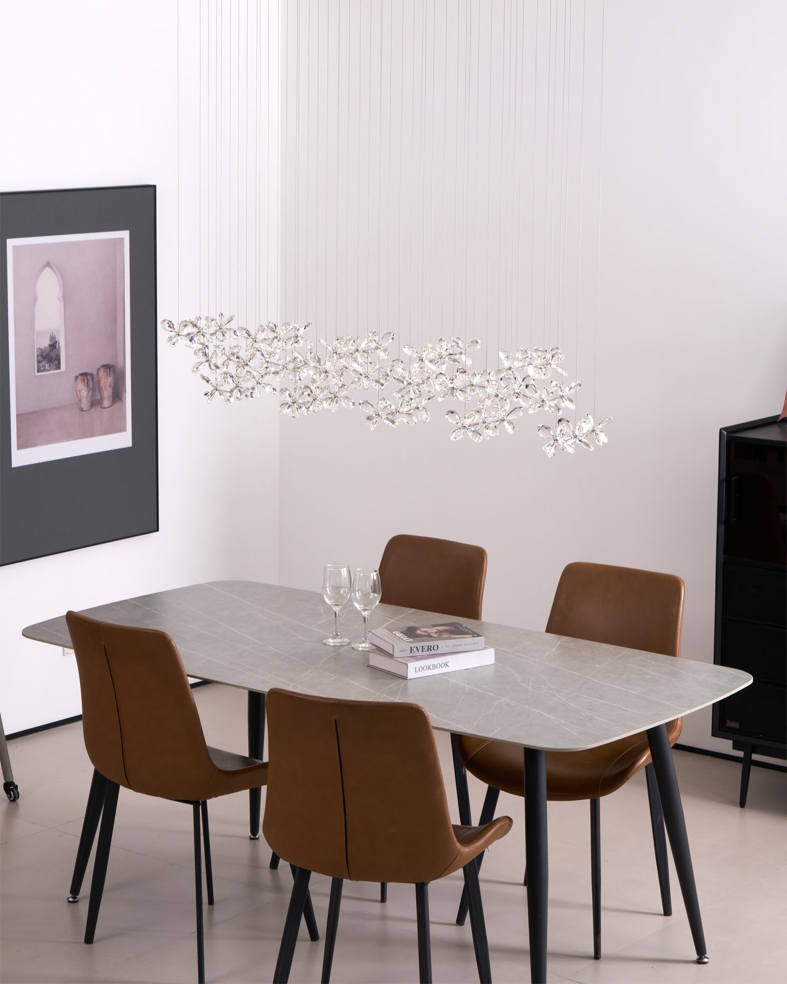 Dune Chandelier Crystal Butterfly Floral Cluster