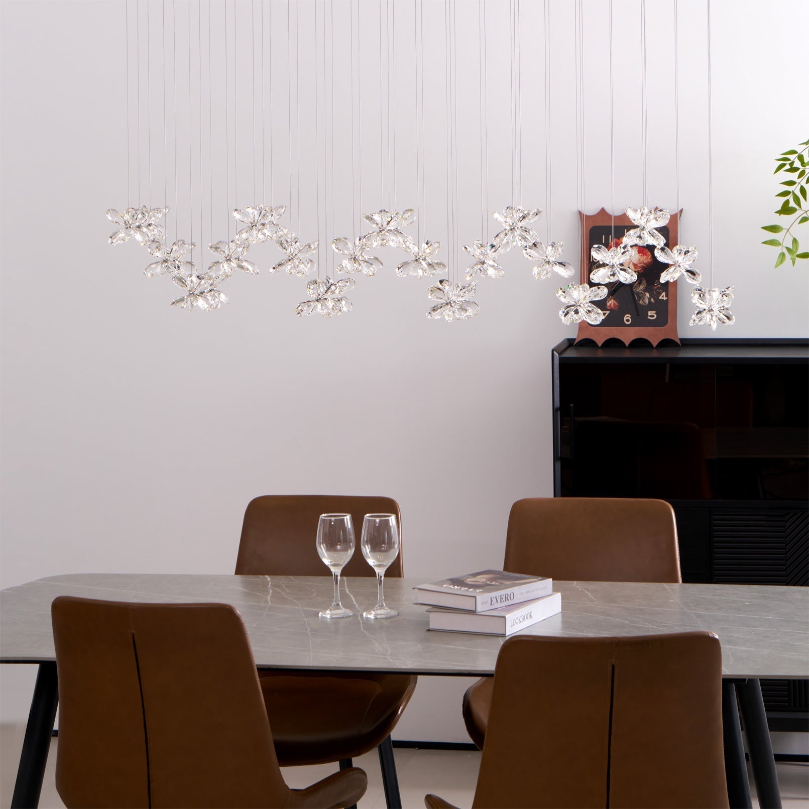 Dune Chandelier Crystal Butterfly Floral Cluster
