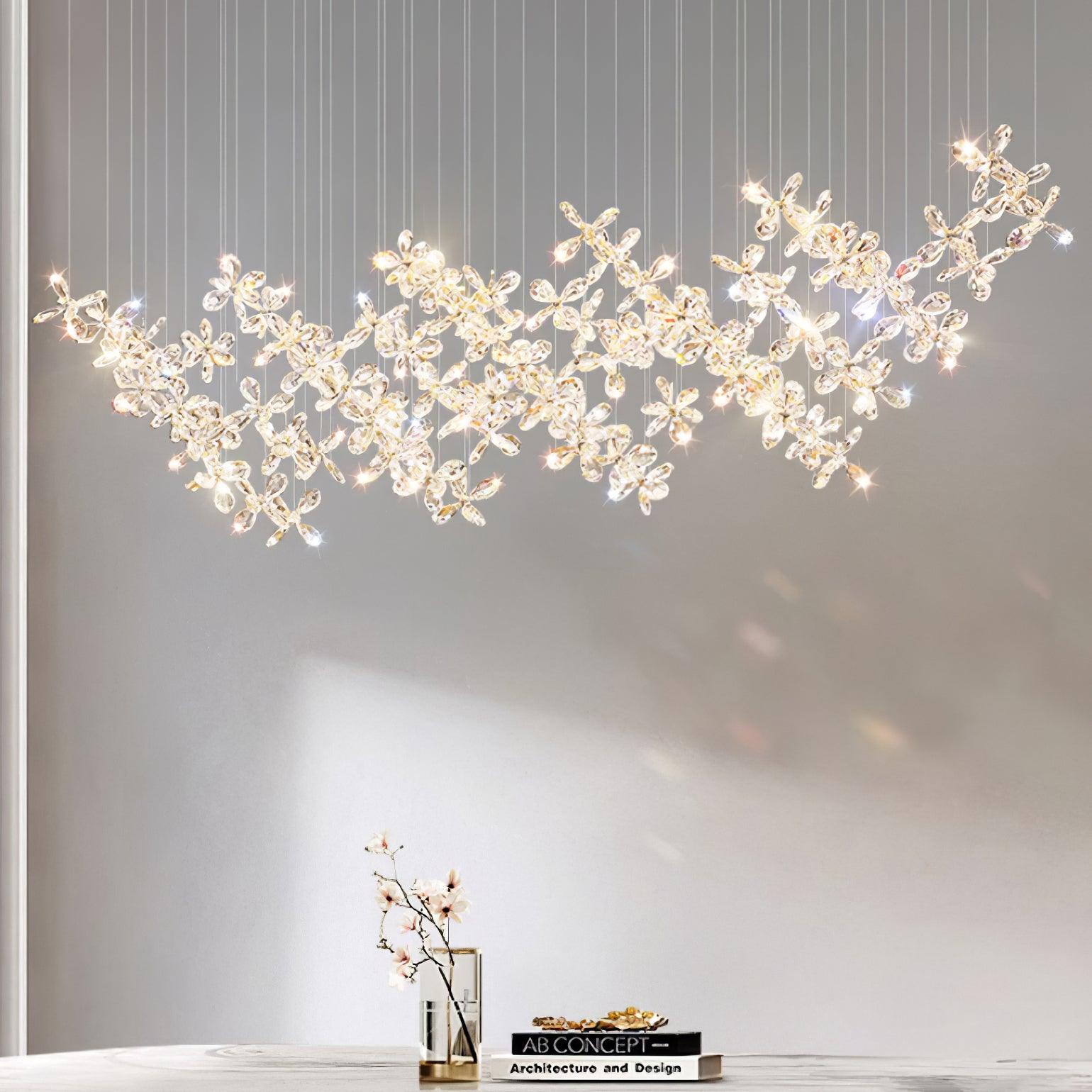 Dune Chandelier Crystal Butterfly Floral Cluster