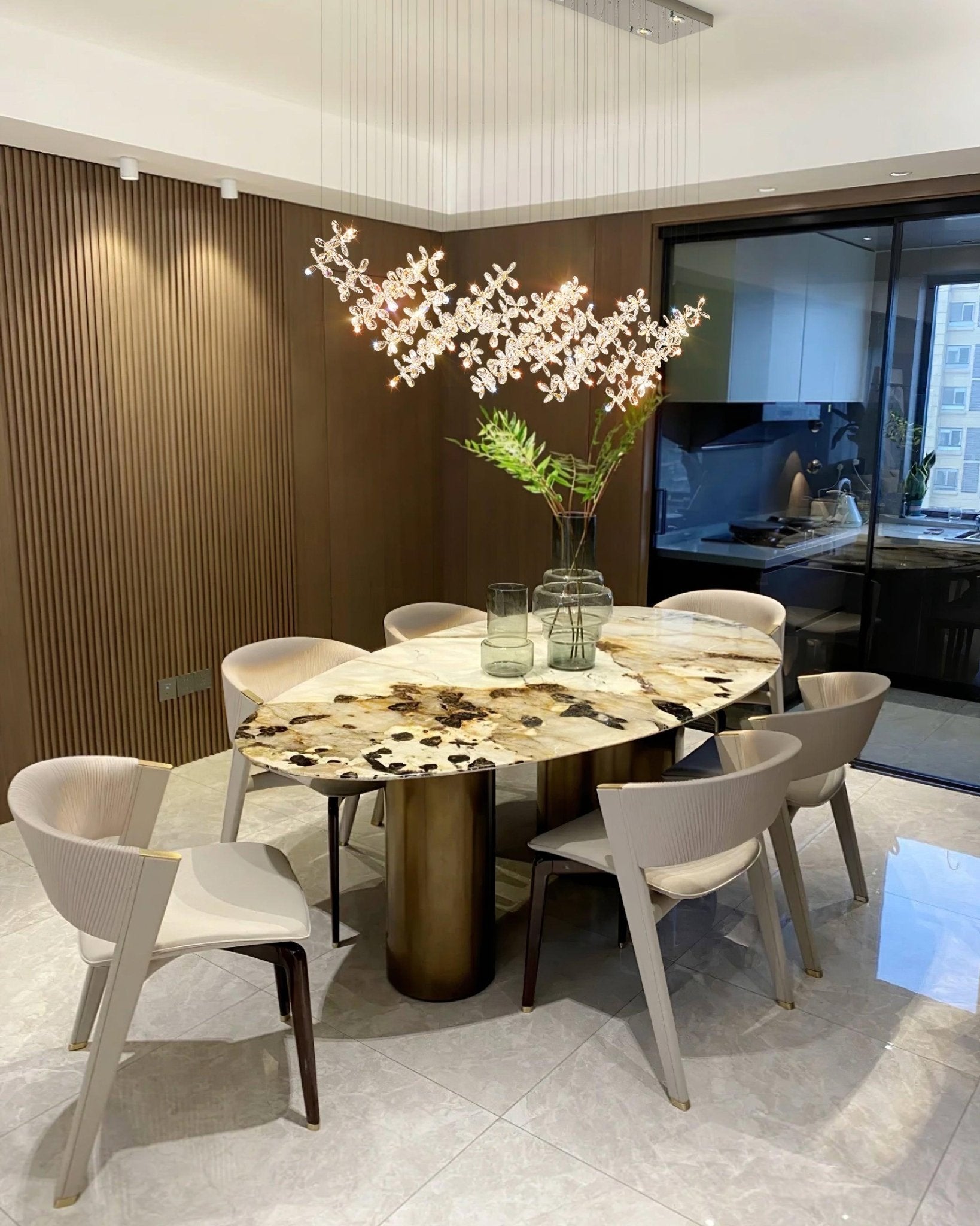 Dune Chandelier Crystal Butterfly Floral Cluster