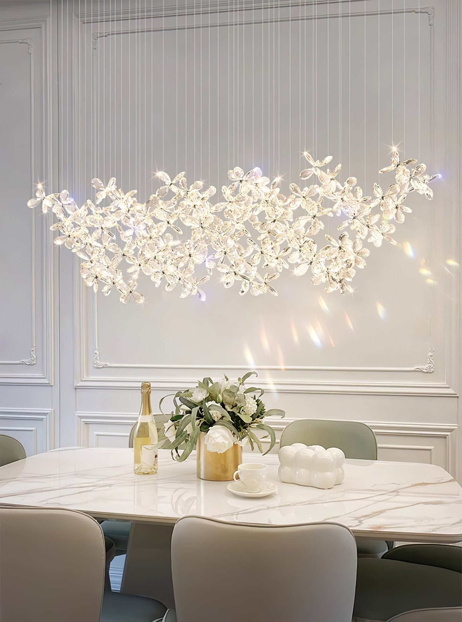 Dune Chandelier Crystal Butterfly Floral Cluster