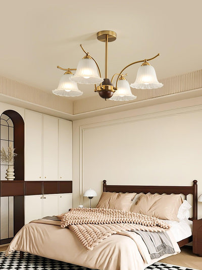 Ohel Brass Alabaster Chandelier