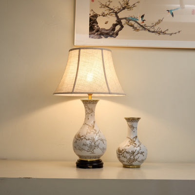 Évariste Floral Bird Ceramic Table Lamp