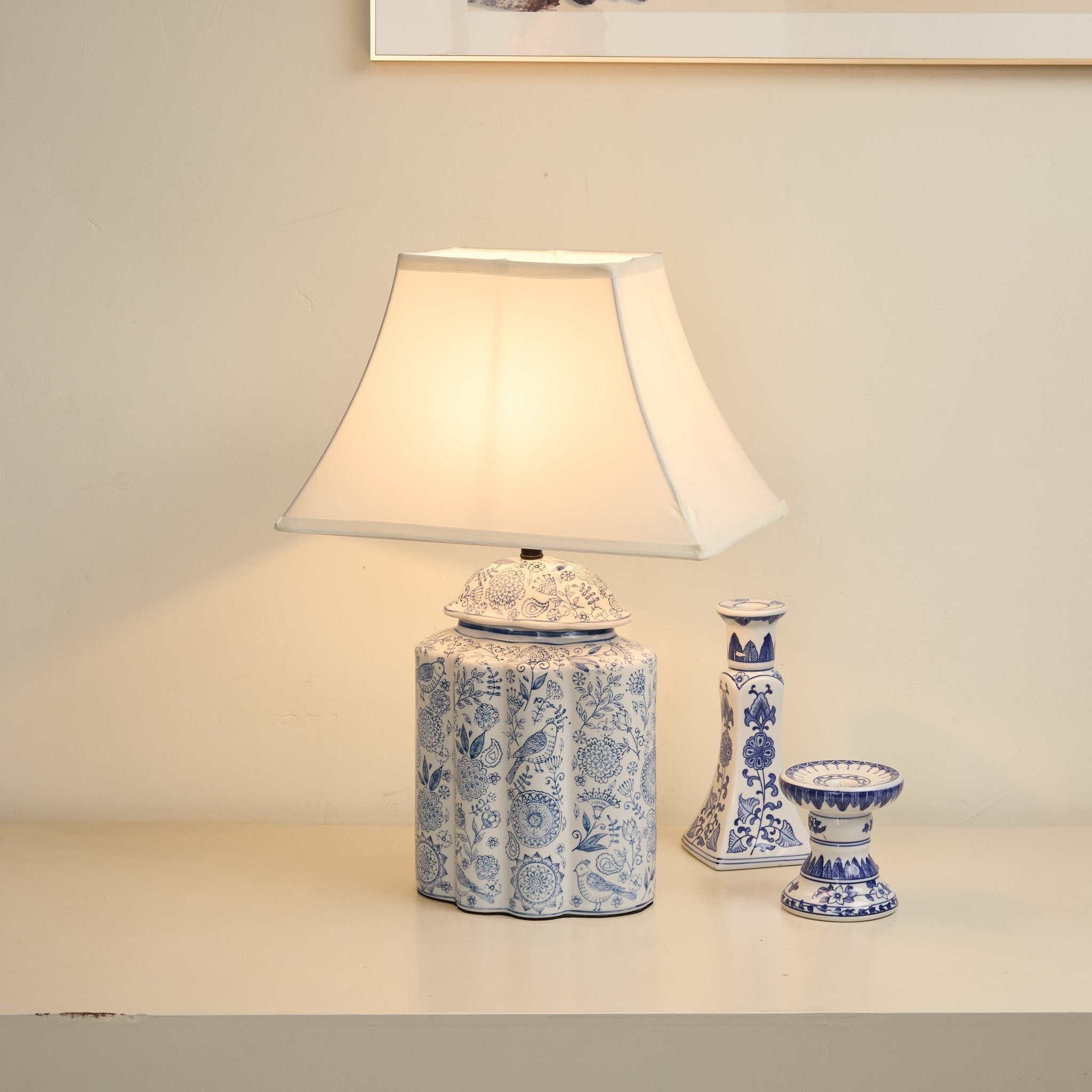 Marcellin Floral Bird Jar Table Lamp