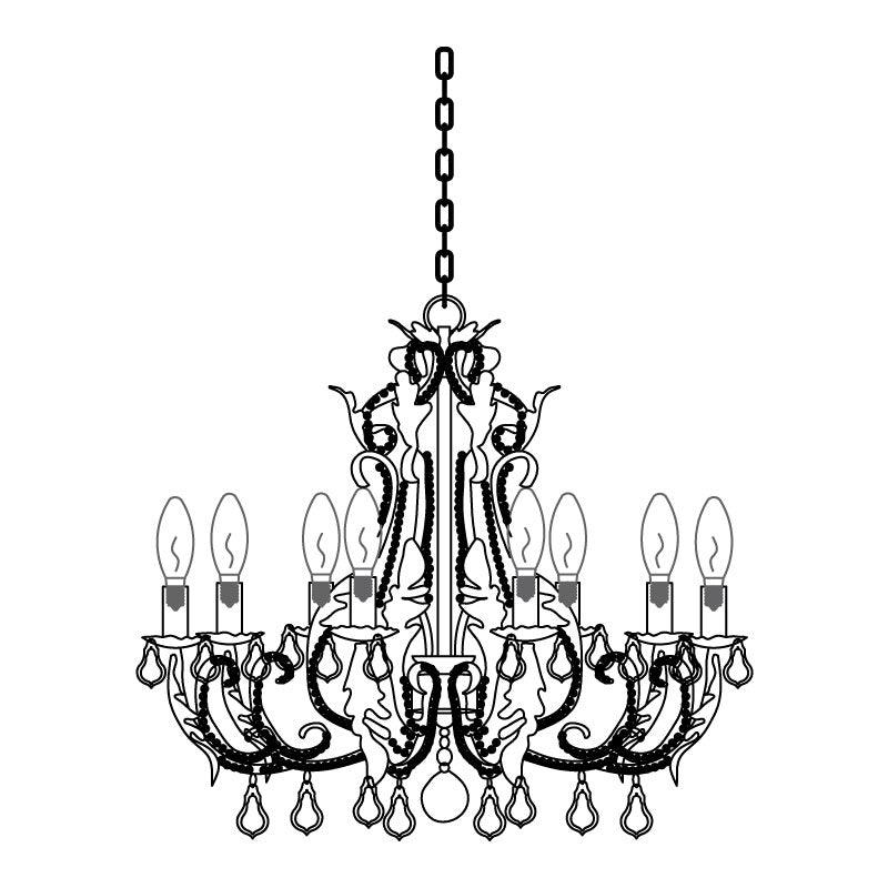 Yuna Pendant Lamp Candle Holder Crystal Beads
