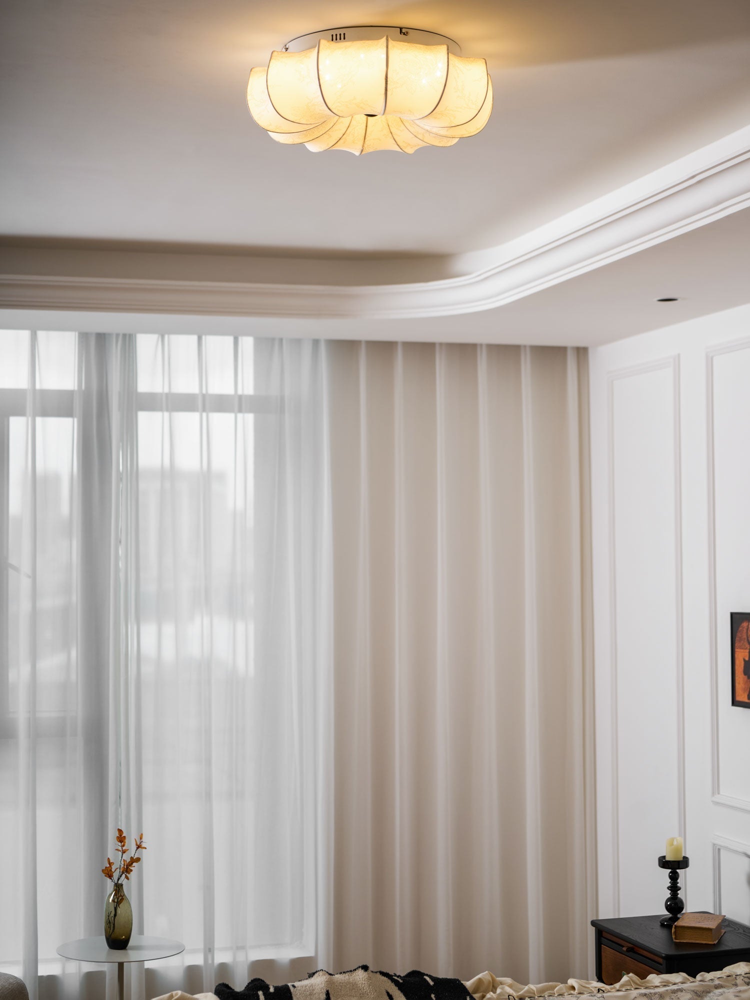 Vivaria Premium Nordic Art Wood Fabric Ceiling Light