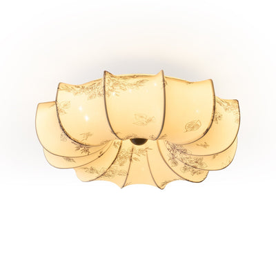 Vivaria Premium Nordic Art Wood Fabric Ceiling Light