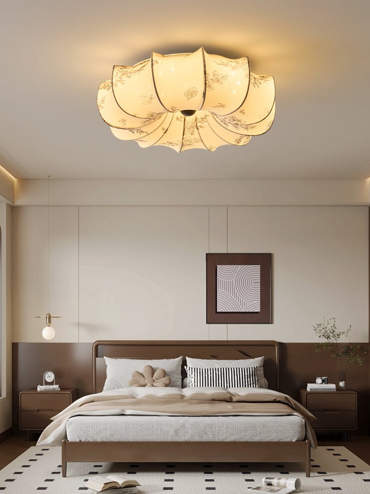 Vivaria Premium Nordic Art Wood Fabric Ceiling Light
