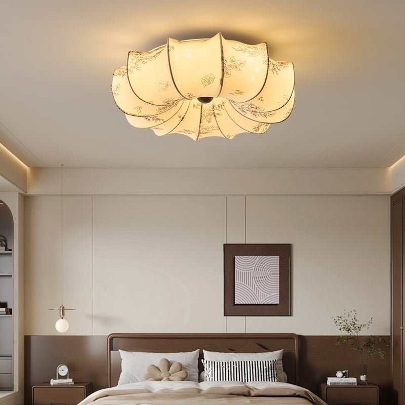Vivaria Premium Nordic Art Wood Fabric Ceiling Light