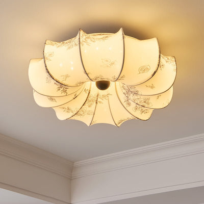 Vivaria Premium Nordic Art Wood Fabric Ceiling Light