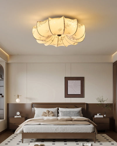 Vivaria Premium Nordic Art Wood Fabric Ceiling Light
