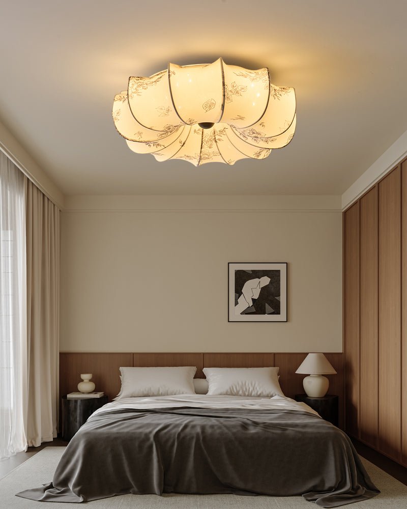 Vivaria Premium Nordic Art Wood Fabric Ceiling Light