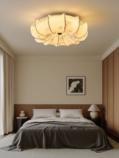 Vivaria Premium Nordic Art Wood Fabric Ceiling Light