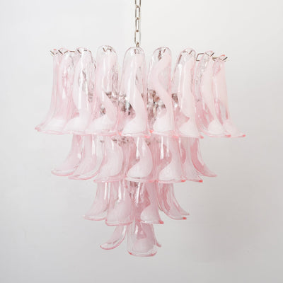 Miraian Chandelier Pink Murano Lily Petal Cascading Floral Classic