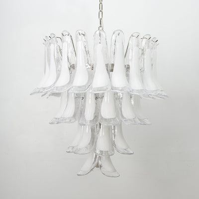 Miraian Chandelier Pink Murano Lily Petal Cascading Floral Classic