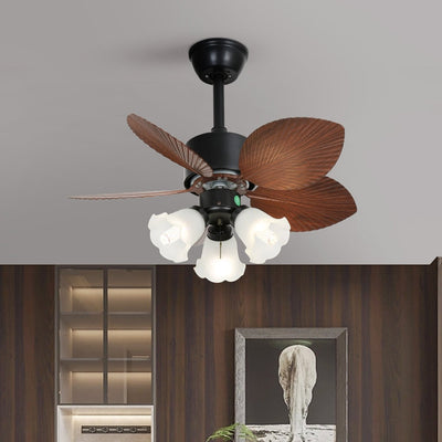 Rinirian Vintage Wood Ceiling Fan Light