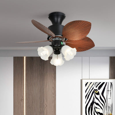 Rinirian Vintage Wood Ceiling Fan Light