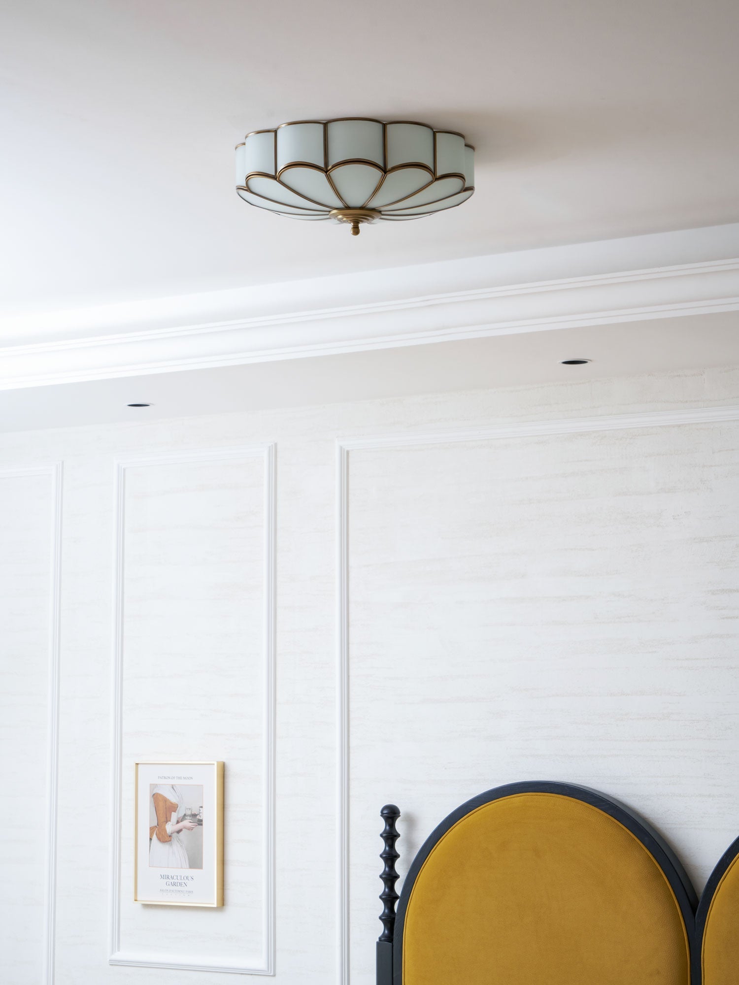 Delacourt Flower Shape Glass Flush Mount Ceiling Light