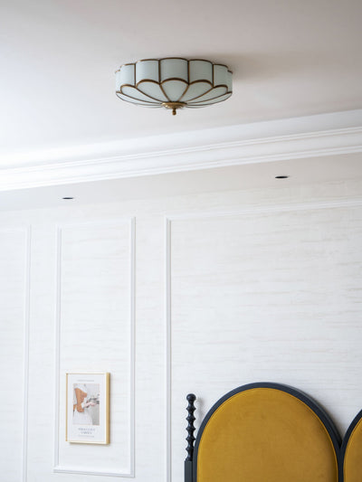 Delacourt Flower Shape Glass Flush Mount Ceiling Light