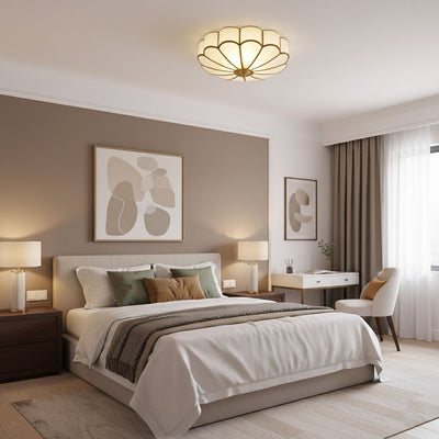 Delacourt Flower Shape Glass Flush Mount Ceiling Light